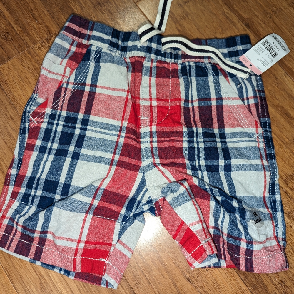 Toughskins from SEARS, Plaid toddler boy Shorts for summer - Red and Blue